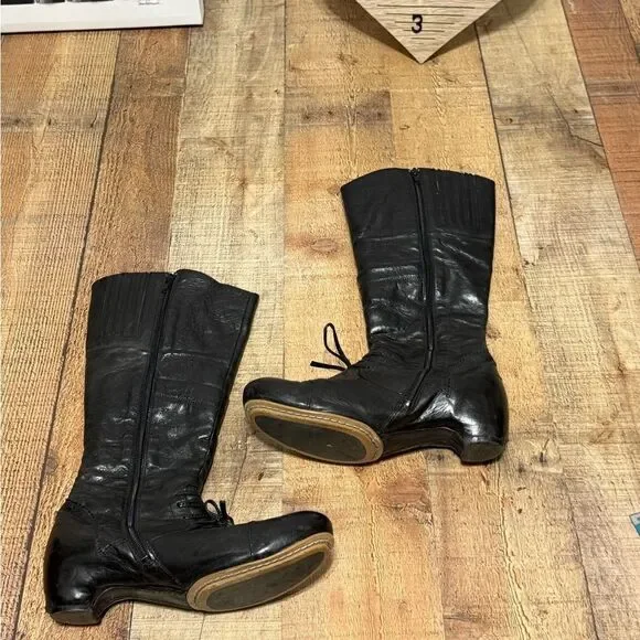 Vintage Prophecy Heeled Leather Boots Goth Steampunk Victorian black